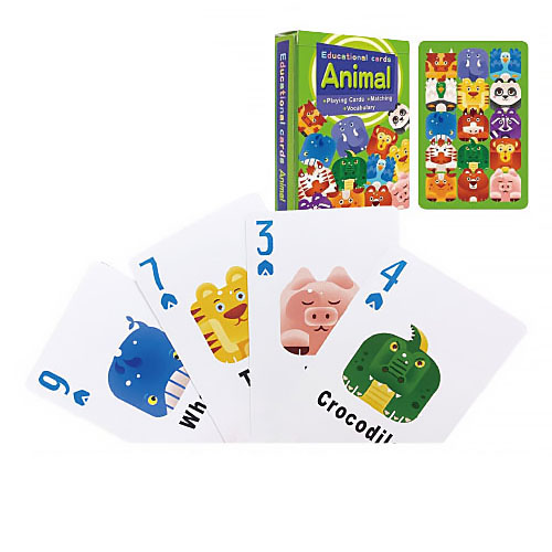 54Pcs Animal English Educational card Set