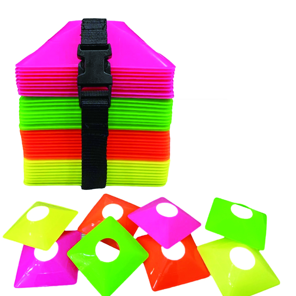 50Pcs 12cm  Mini Square Cones with A Strap Set