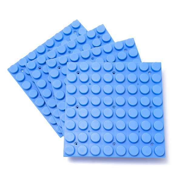 Wholesale 4-pack blue PP soft build base plates compatible with AC192-AC208 blocks, wall-mountable, 
