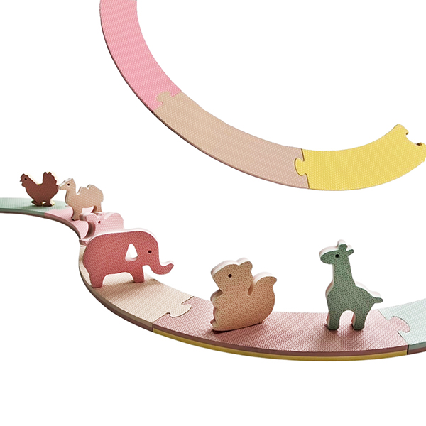 14 Pcs Track Animal Building Foam Blocks Set