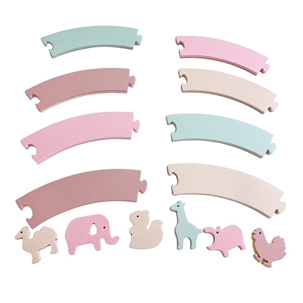 14 Pcs Track Animal Building Foam Blocks Set