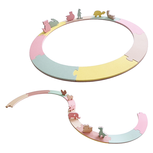 14 Pcs Track Animal Building Foam Blocks Set