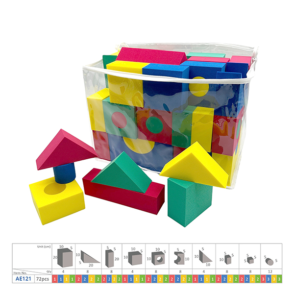 72 Pcs 5cmT Giant Foam Building Blocks Set