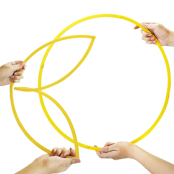 6 Pieces 50cm Foldable Flat Plastic Hoop Set