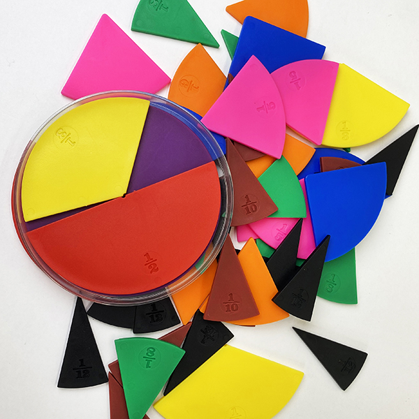 Soft Plastic Fraction Circle, Set of 9 Circles