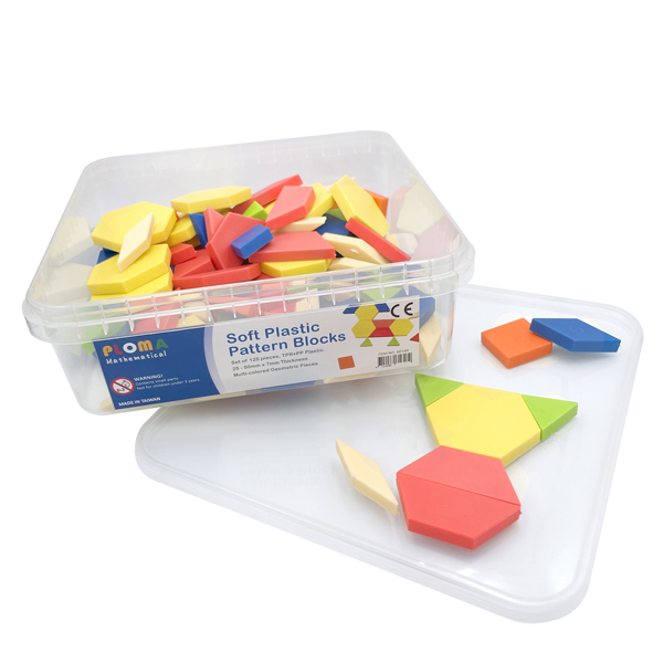 250Pcs 7mmT Soft TPR Plastic Pattern Blocks Set