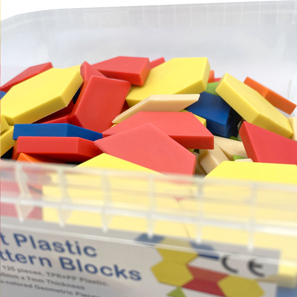 250Pcs 7mmT Soft TPR Plastic Pattern Blocks Set