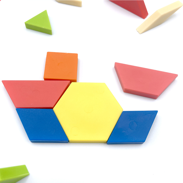 250Pcs 7mmT Soft TPR Plastic Pattern Blocks Set