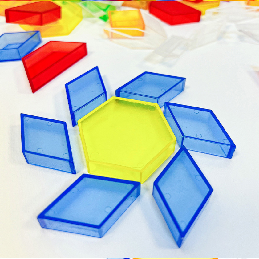 Clear 1cmT Hallow Pattern blocks Set