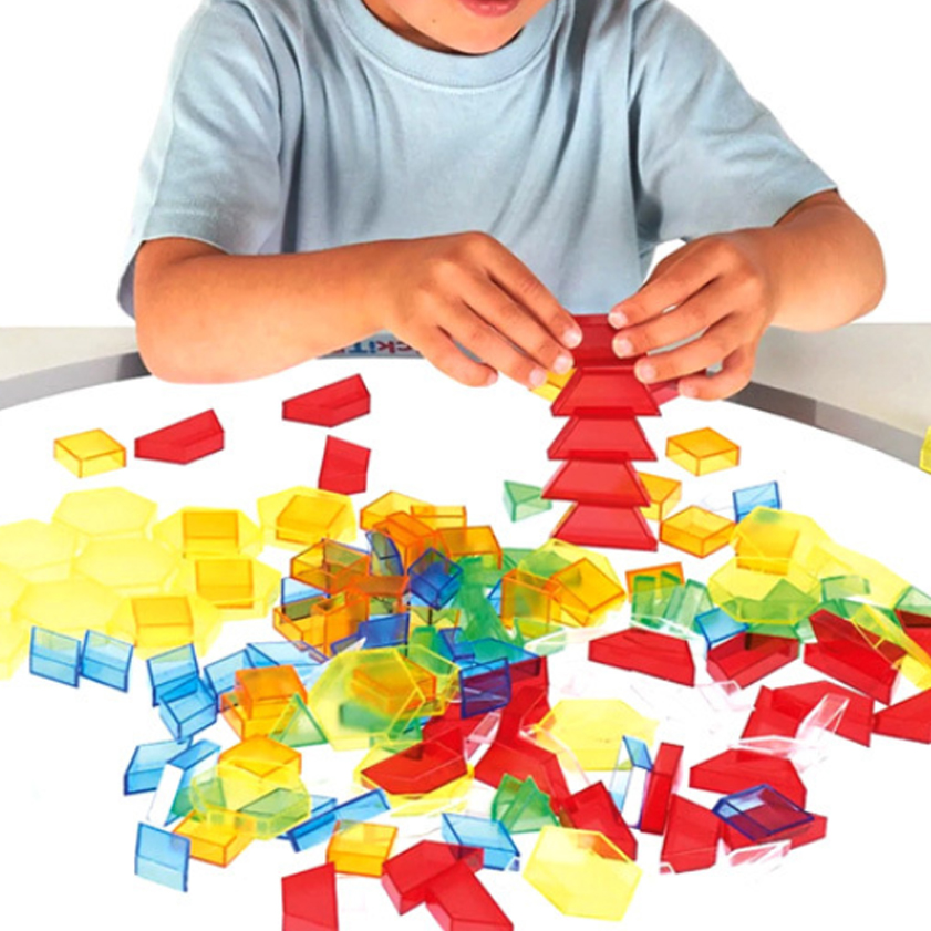 Clear 1cmT Hallow Pattern blocks Set