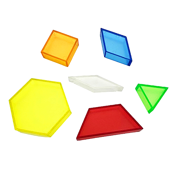 Clear 1cmT Hallow Pattern blocks Set