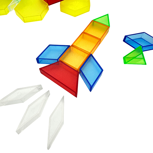 Clear 1cmT Hallow Pattern blocks Set