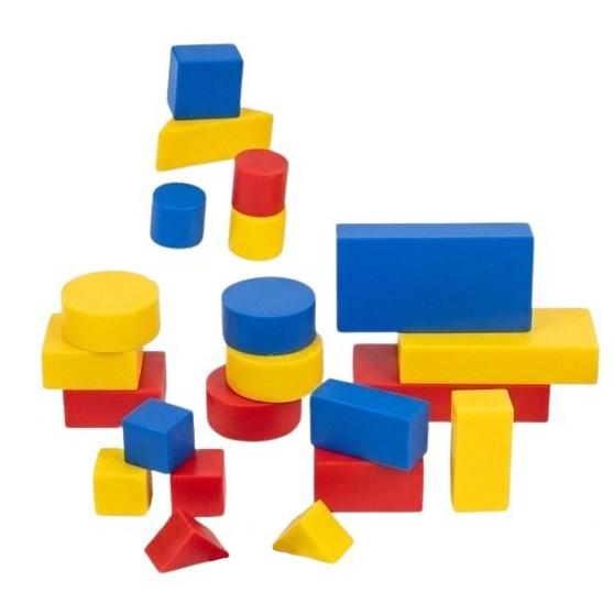 24 Pcs 3D Geometric Plastic Blocks Set