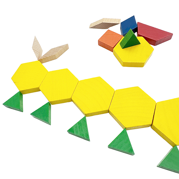 250 Pcs Wooden Pattern Blocks Set