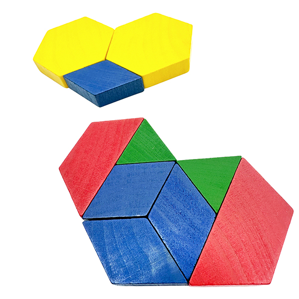 250 Pcs Wooden Pattern Blocks Set