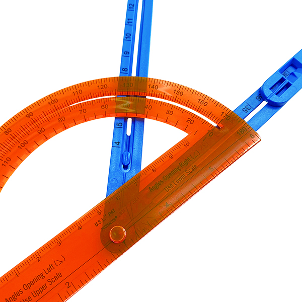 Adjustable Magnetic Geometry Strips Set (16 Strips + 2 Protractors)