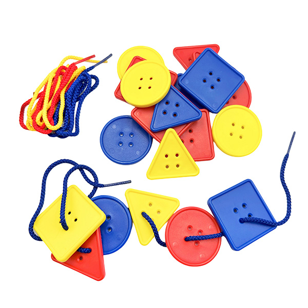 81Pcs Lacing Geo Button (3 shapes, 3 colors)