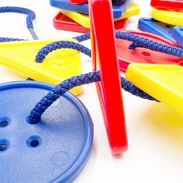 81Pcs Lacing Geo Button (3 shapes, 3 colors)