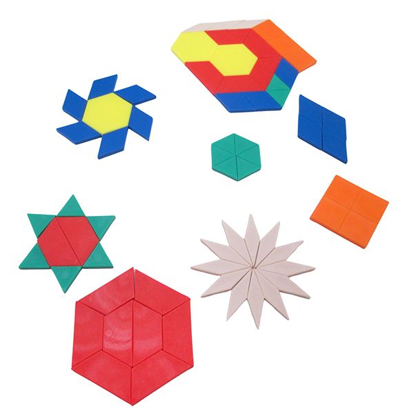 250 Pcs 5mmT Plastic Pattern Blocks Set