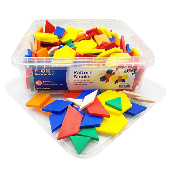 250 Pcs 5mmT Plastic Pattern Blocks Set