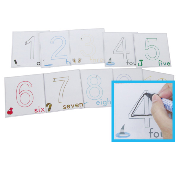 10 Pcs Number Practice Magnetic Teaching Sheet