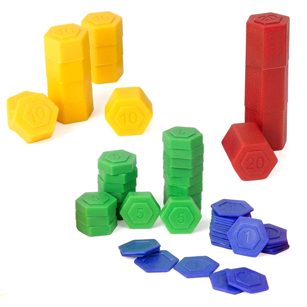 54 Pcs Safety Plastic Math Toy Weights