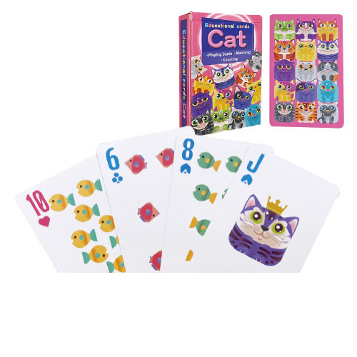 Cat Counting Math Playing Poker Cards