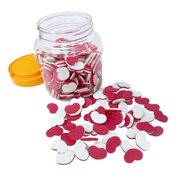 300Pcs Foam Two-sided Heart Counters