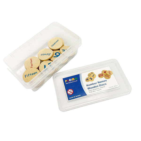 Doule-Sided Number & Number Words Wood Discs Set
