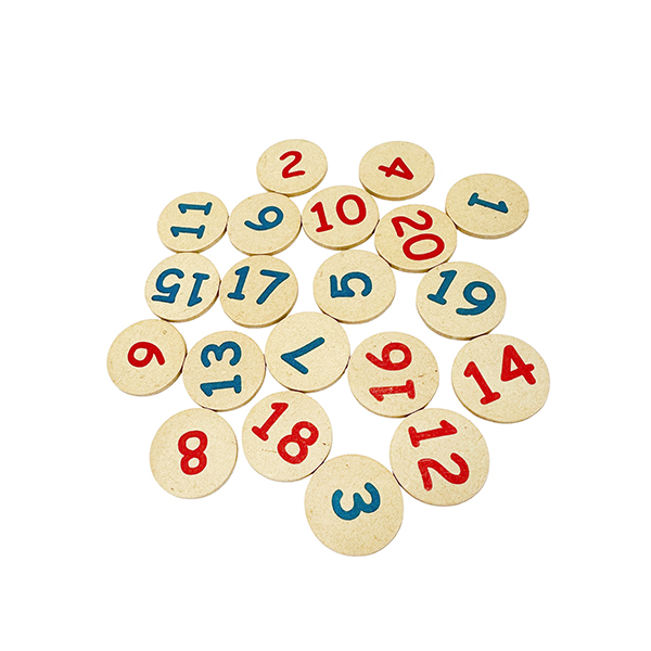 Doule-Sided Number & Number Words Wood Discs Set
