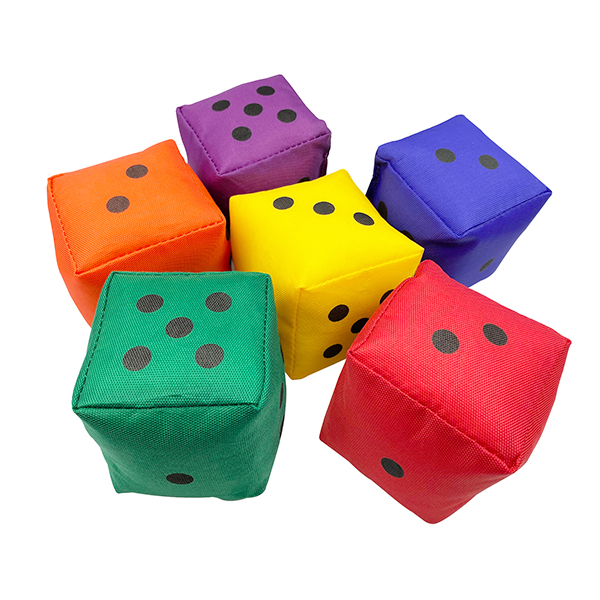 6 Pieces Colorful Soft Dot Dice Set