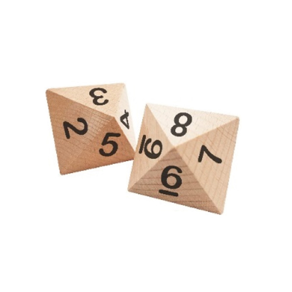 2Pc Octahedron 99 Multiplication Table Dice Set