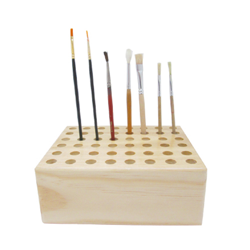 Wooden Paint Brush Rack
