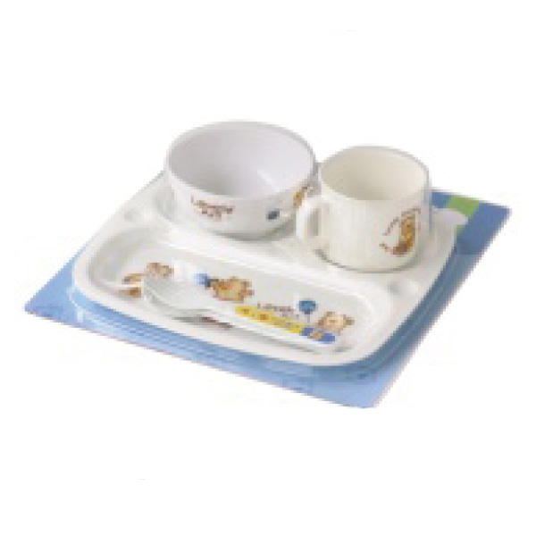 5pcs White Mealtime Set