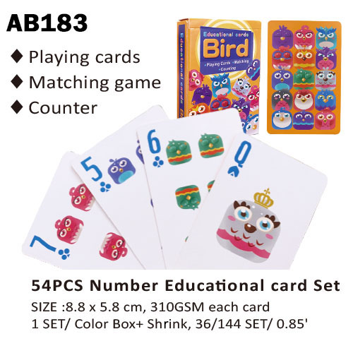 54 Pcs Number Educational card Set
