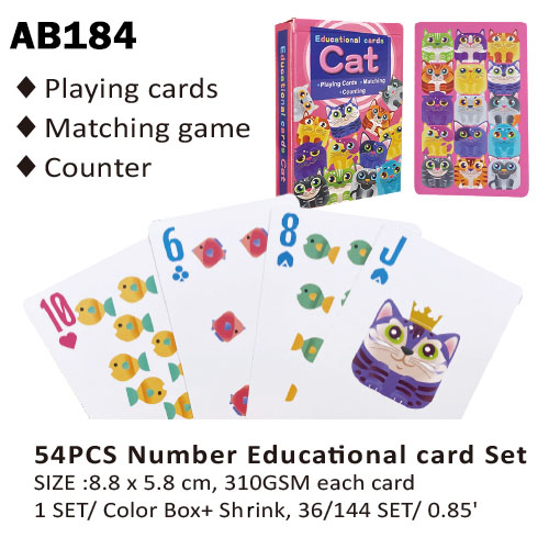 54 Pcs Number Educational card Set