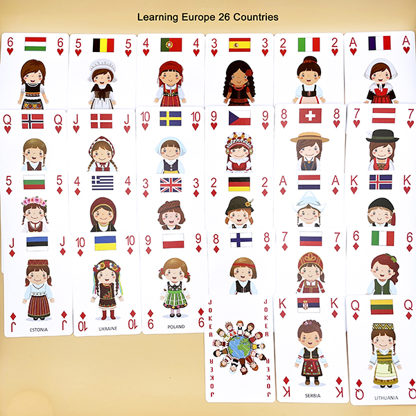 54PCS Europe Culture Education Cards - Music Back