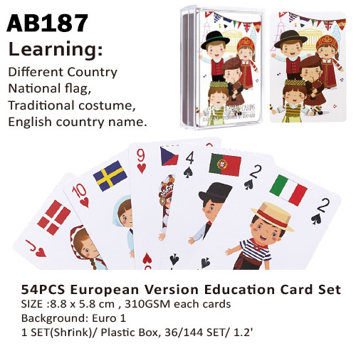 54PCS Europe Culture Education Cards - Music Back