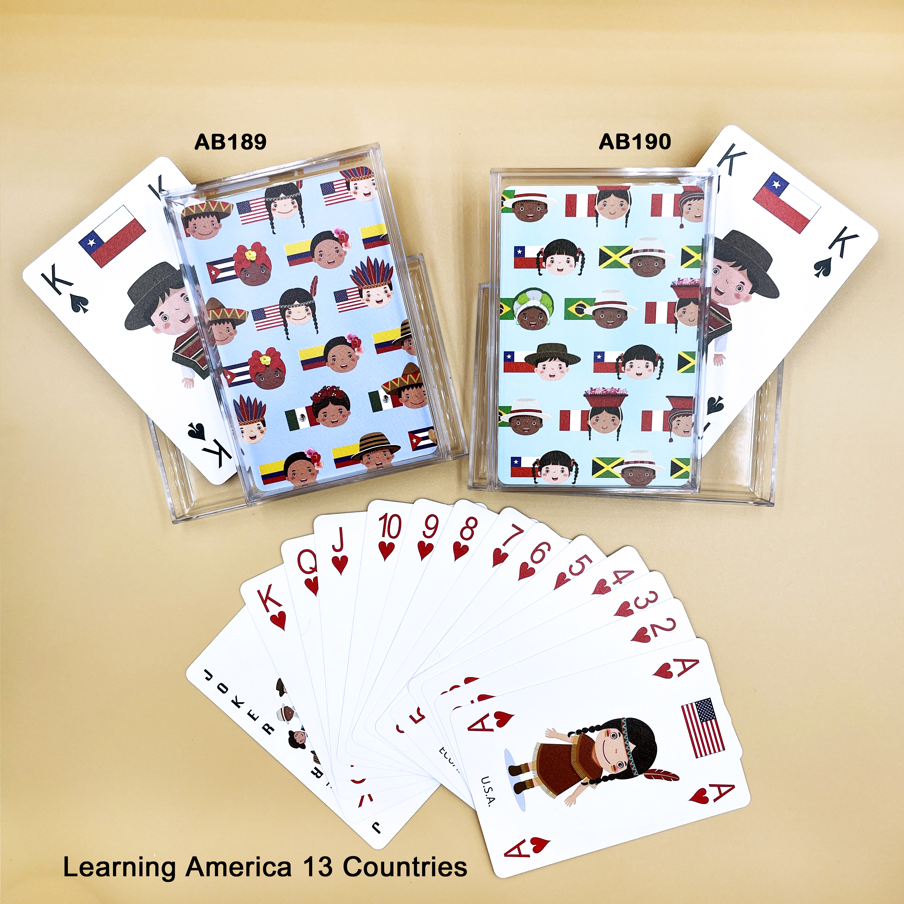 54PCS America Culture Education Cards - North & Central America Back