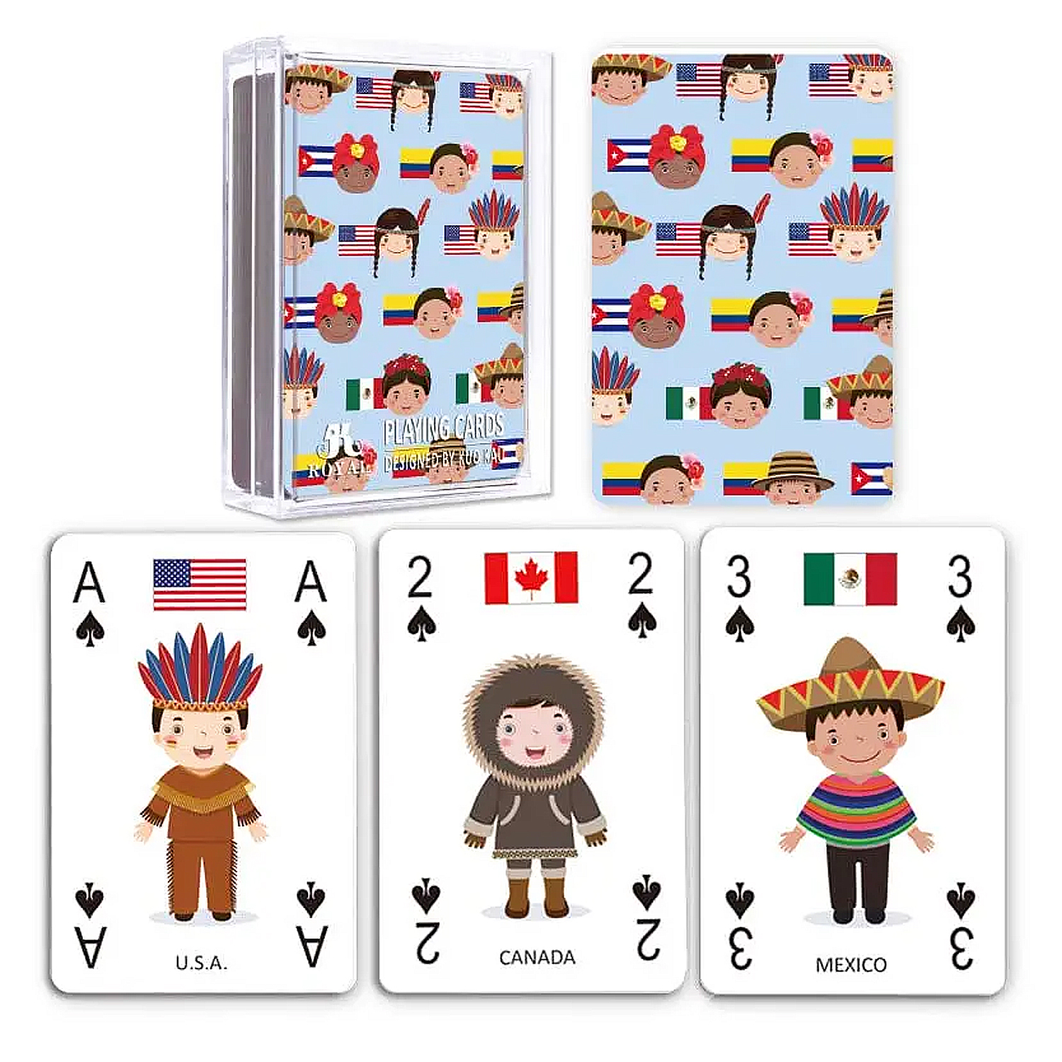 54PCS America Culture Education Cards - North & Central America Back