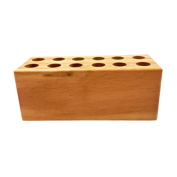 Solid Wood Brush & Tool Block (12-Hole)
