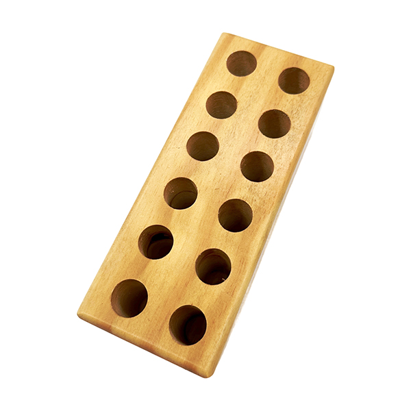 Solid Wood Brush & Tool Block (12-Hole)