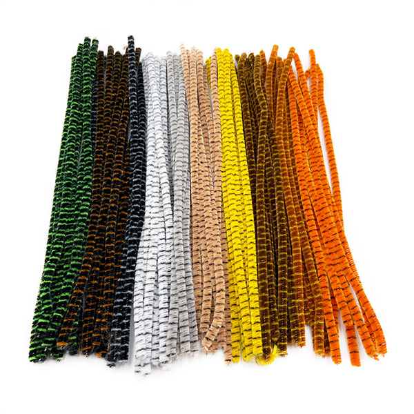 100pcs 6mm x 30cm Animal stripe Pipe Cleaner Chenille
