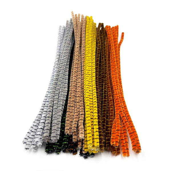 100pcs 6mm x 30cm Animal stripe Pipe Cleaner Chenille