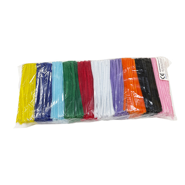 1000pcs 6mm x 15cm Colors fuzzy pipe cleaners