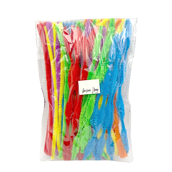 60 Pcs Mix Straight & Bump Chenille Stems Set