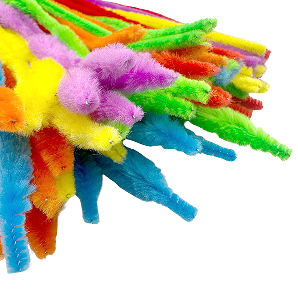 60 Pcs Mix Straight & Bump Chenille Stems Set