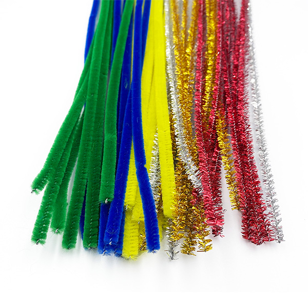 48 Pcs 6mm x 12"L Mix Glitter Pipe Cleaners