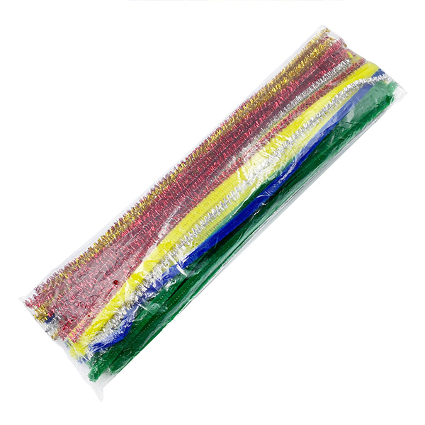 48 Pcs 6mm x 12"L Mix Glitter Pipe Cleaners