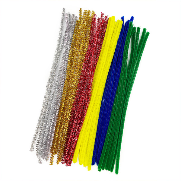 48 Pcs 6mm x 12"L Mix Glitter Pipe Cleaners